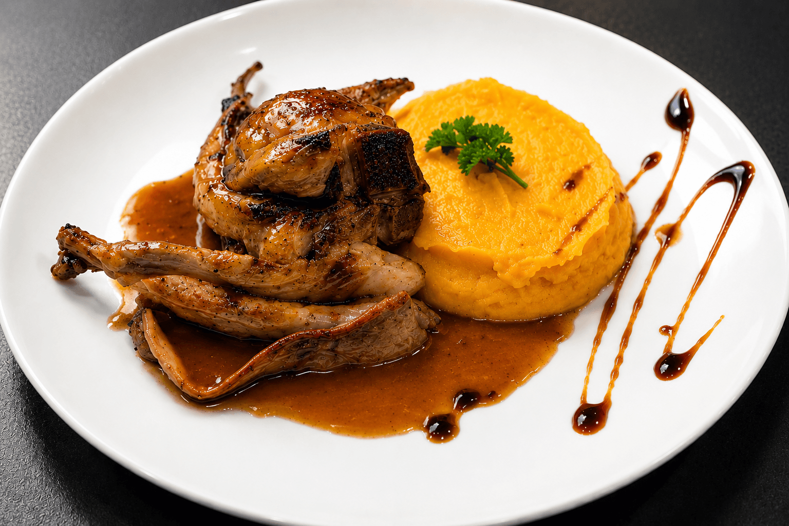 Volaille rôtie servie au restaurant Chez Juju & Fifi à Chelles
